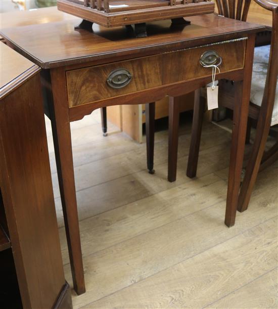 A 19th century mahogany side table with one drawer W.70cm